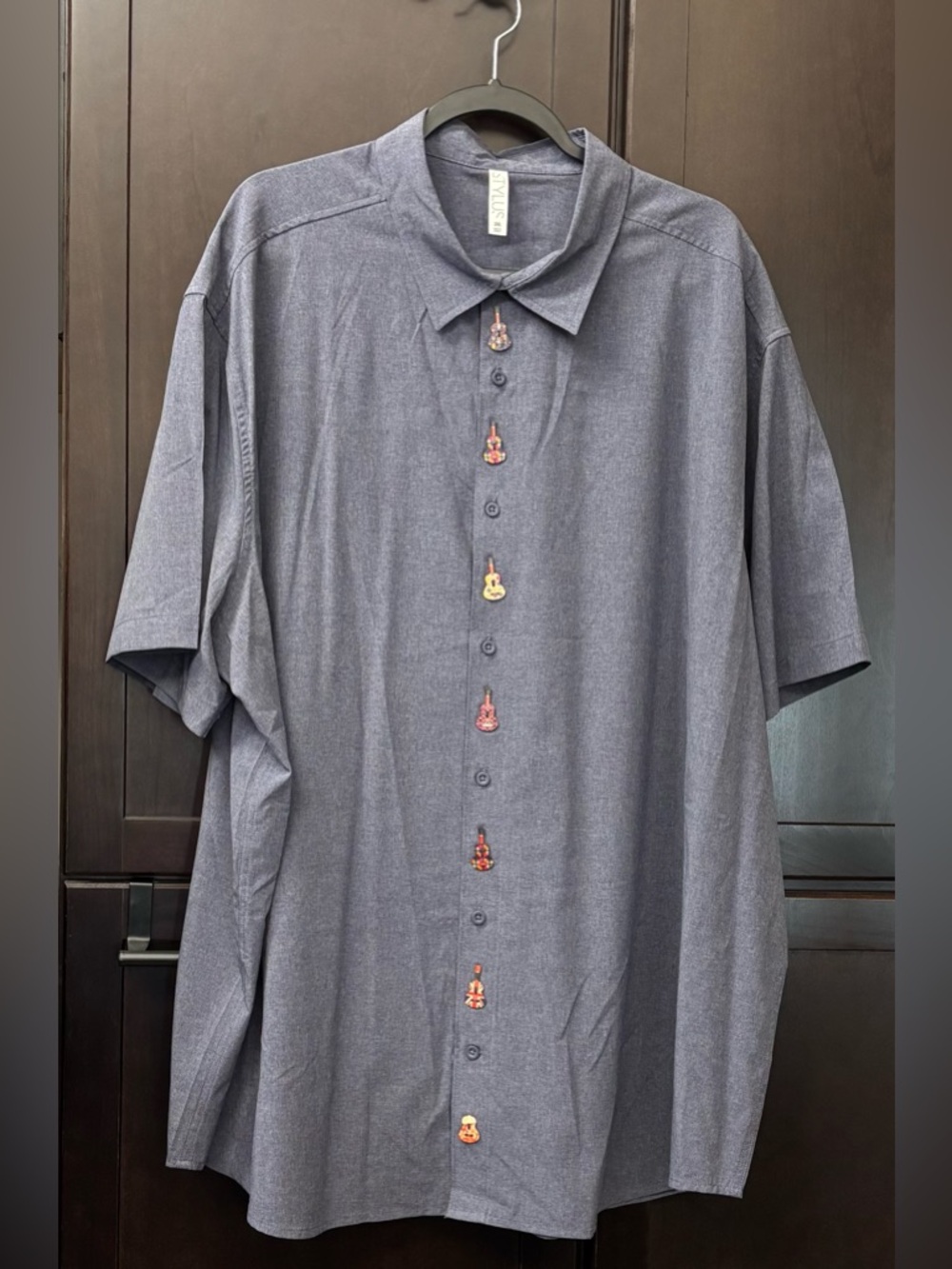 Guitar Embellished Button Down Shirt